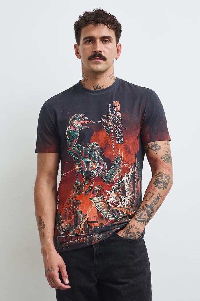 Medicine T-shirt męski bawełniany z elastanem RW26-TSM406 multicolor RW26