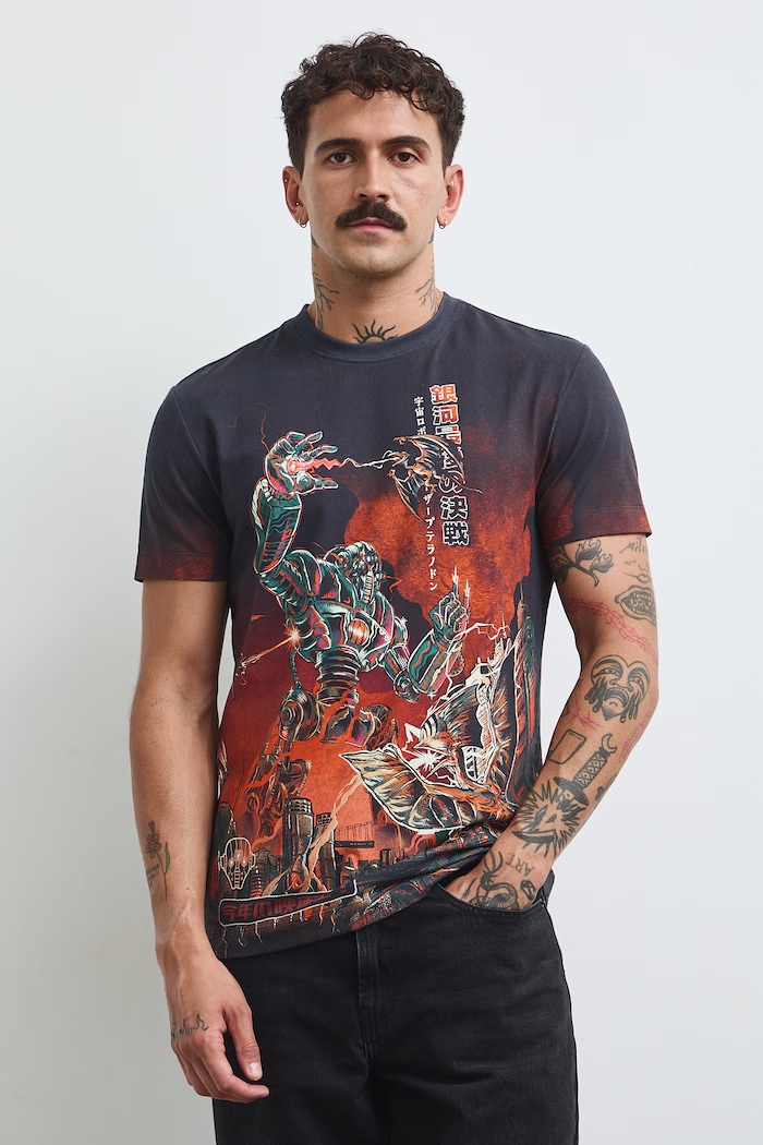 Medicine T-shirt męski bawełniany z elastanem RW26-TSM406 multicolor RW26