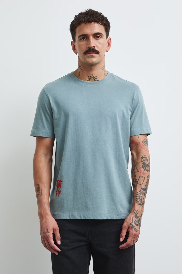 T-shirt męski bawełniany z nadrukiem RW26-TSM408 zielony RW26