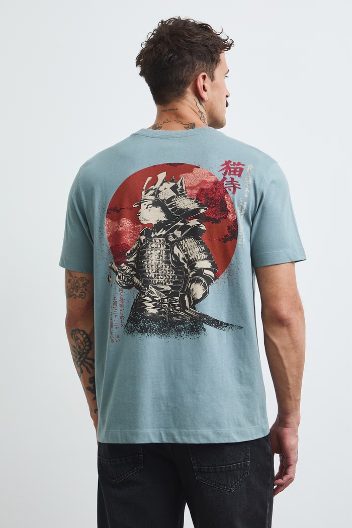 Odzież T-shirt męski bawełniany z nadrukiem RW26-TSM408 zielony