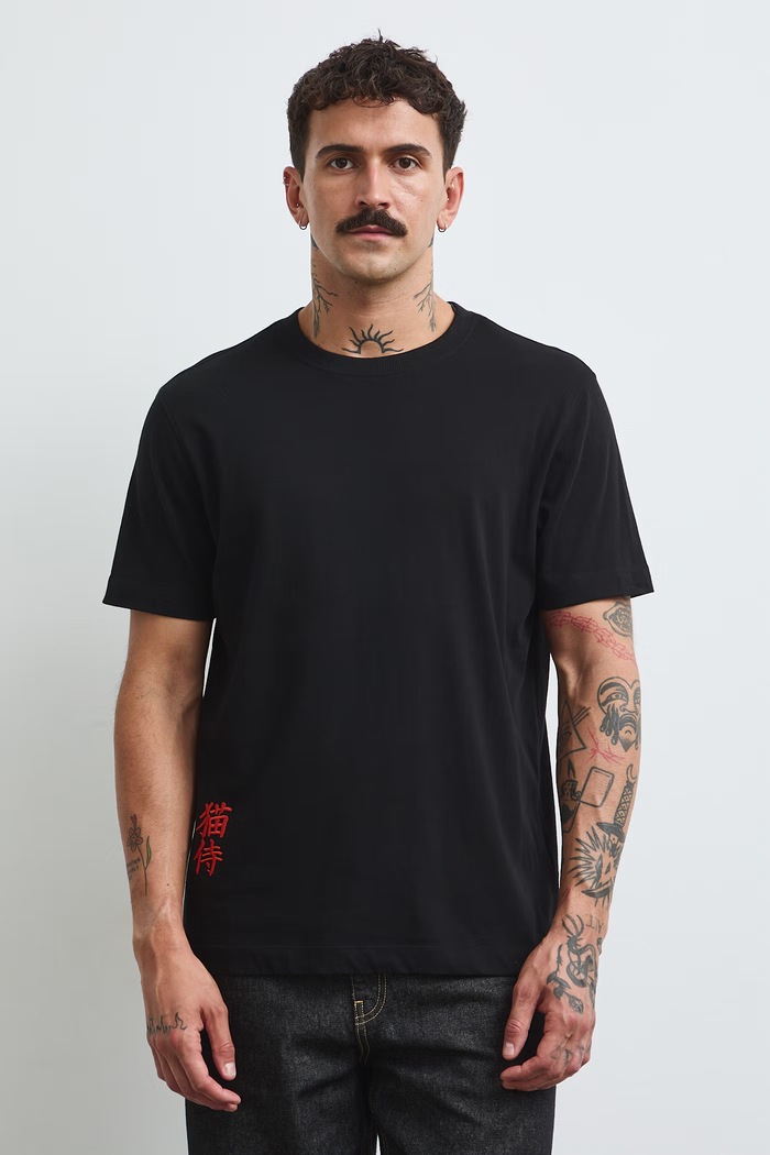 T-shirt męski bawełniany z nadrukiem RW26-TSM408 czarny RW26