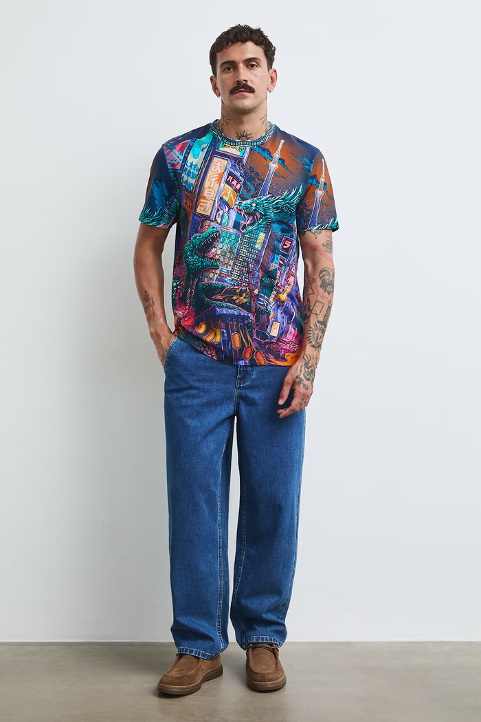 Medicine T-shirt męski bawełniany z elastanem multicolor RW26-TSM409
