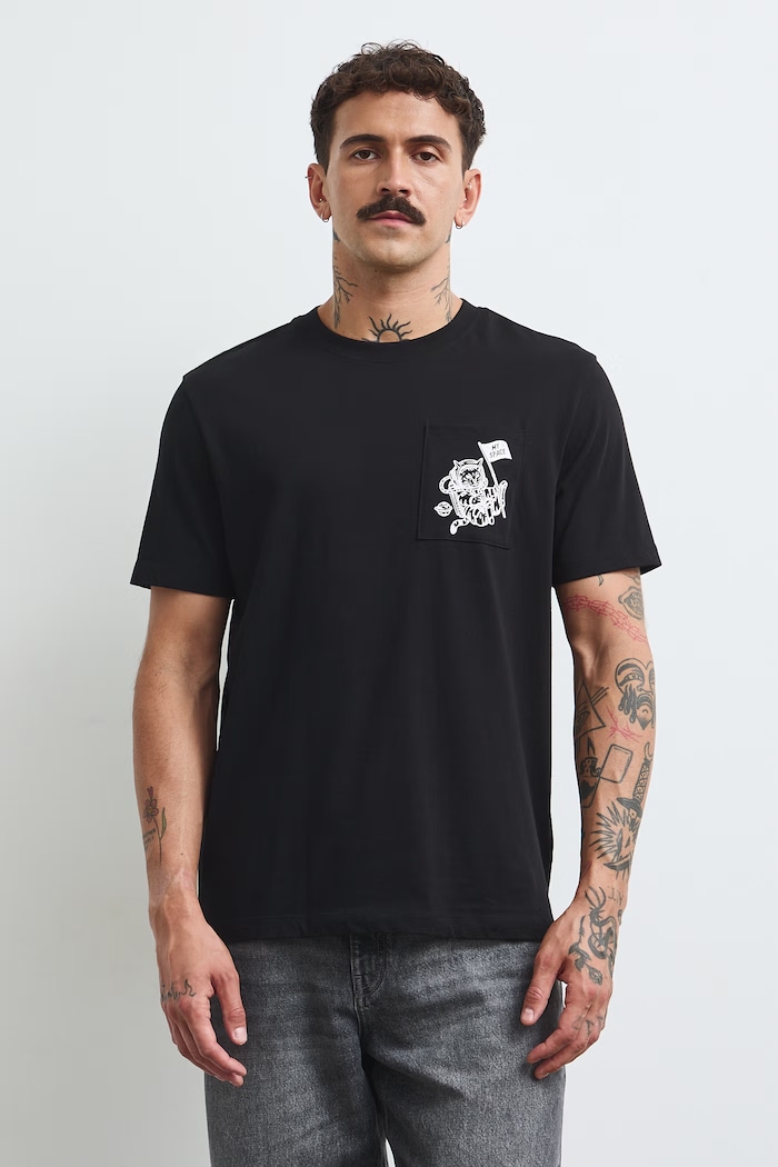 Odzież Medicine T-shirt męski bawełniany RW26-TSM463 czarny