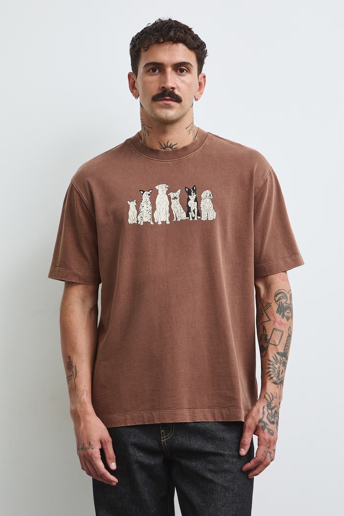 T-shirt męski bawełniany z kolekcji Adela Madej x Medicine RW26-TSM480 brązowy RW26