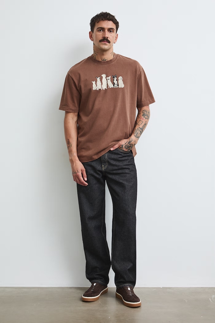 Odzież T-shirt męski bawełniany z kolekcji Adela Madej x Medicine RW26-TSM480 brązowy