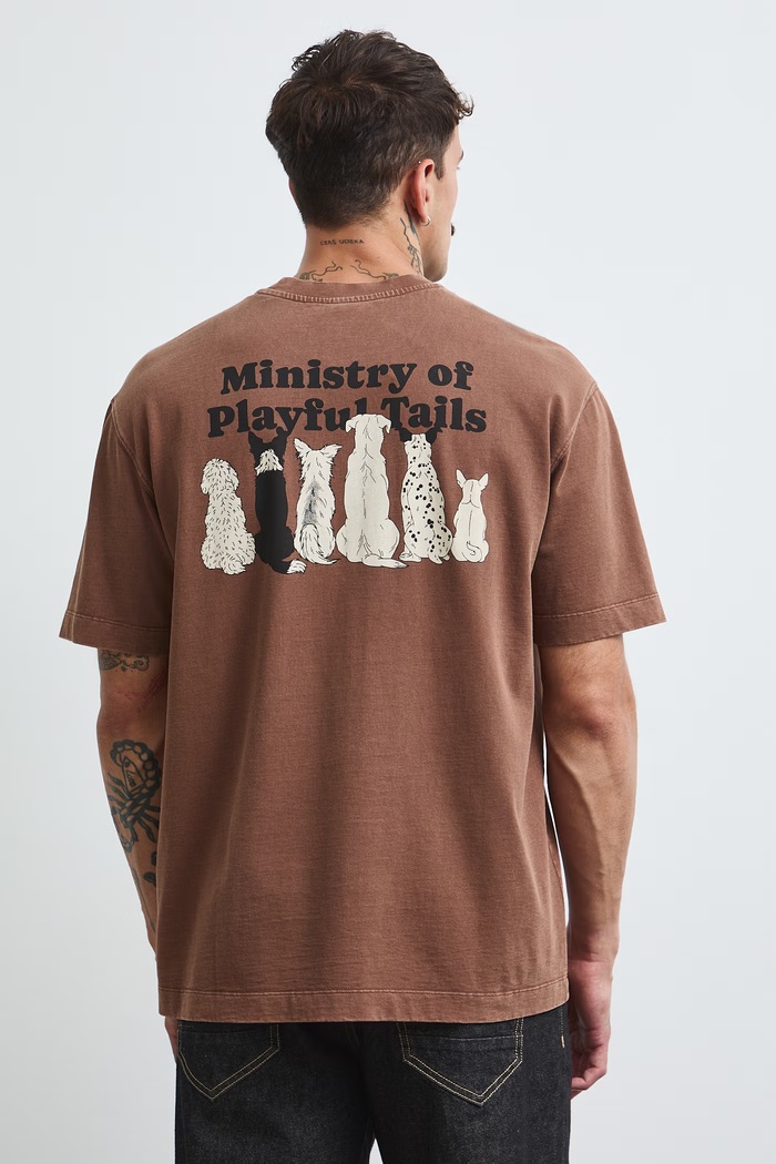T-shirt męski bawełniany z kolekcji Adela Madej x Medicine RW26-TSM480 brązowy