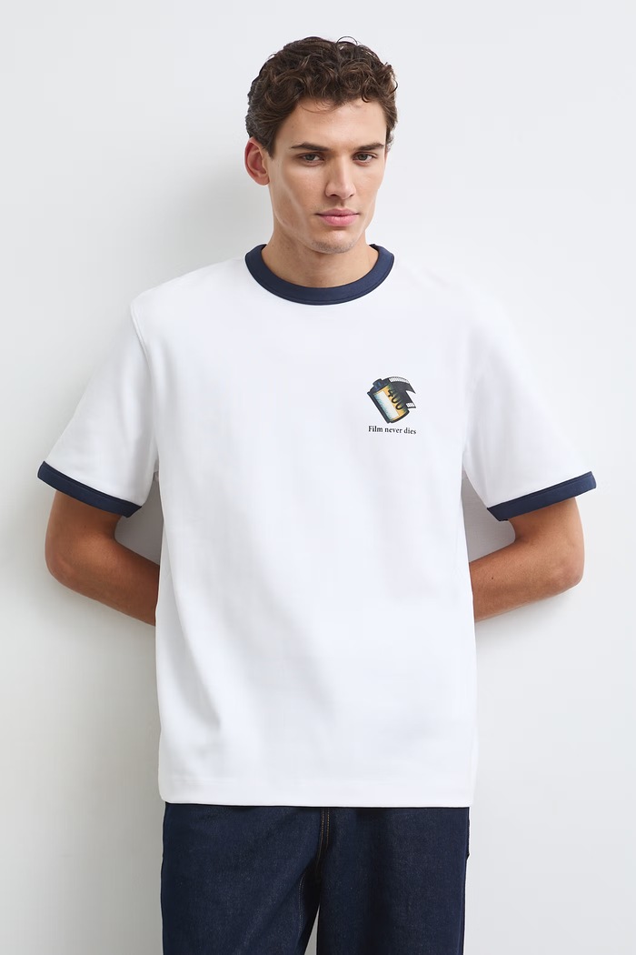 Medicine T-shirt męski bawełniany z elastanem biały RW26-TSM502
