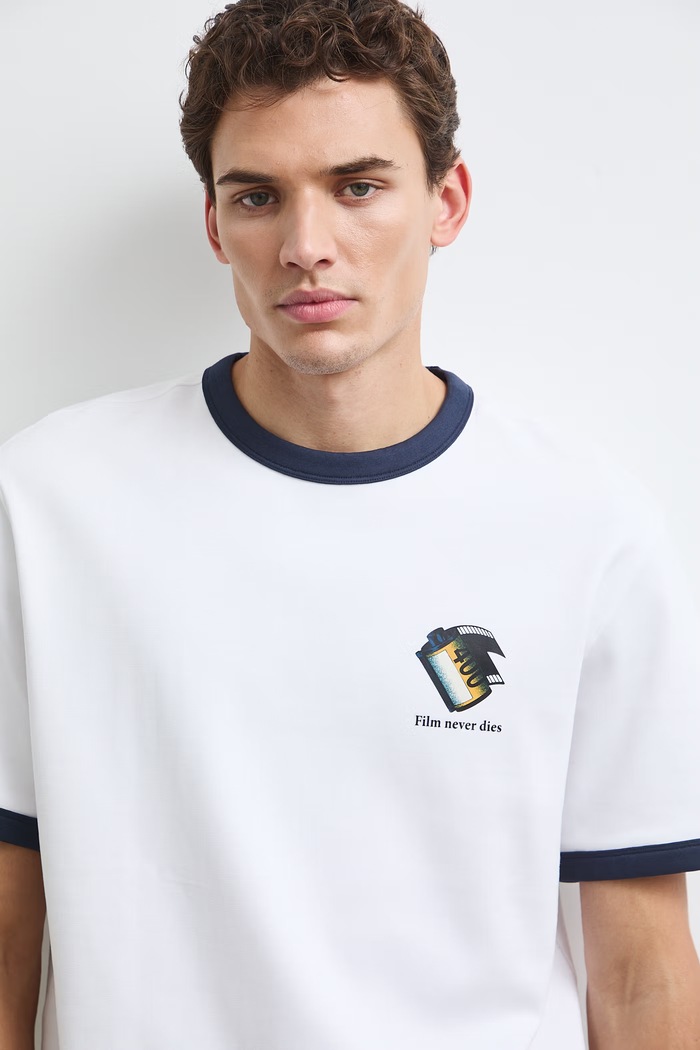 T-shirt męski bawełniany z elastanem Medicine RW26-TSM502 biały