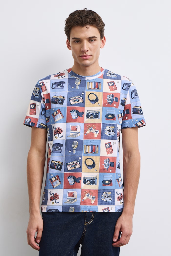 Medicine T-shirt męski bawełniany z elastanem multicolor RW26-TSM510