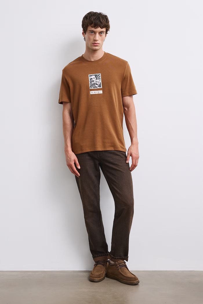 Medicine T-shirt męski bawełniany RW26-TSM601 brązowy RW26