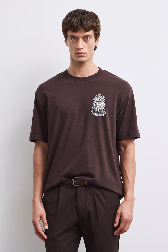 Medicine T-shirt męski bawełniany brązowy RW26-TSM602