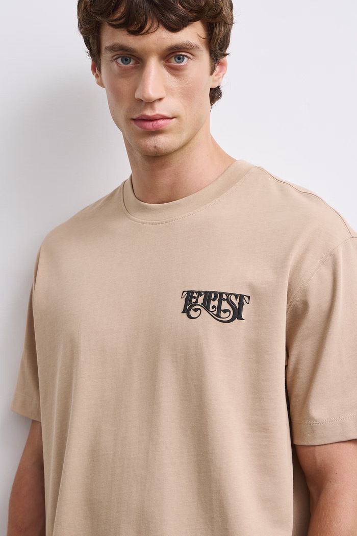 T-shirt męski bawełniany Medicine beżowy RW26-TSM605