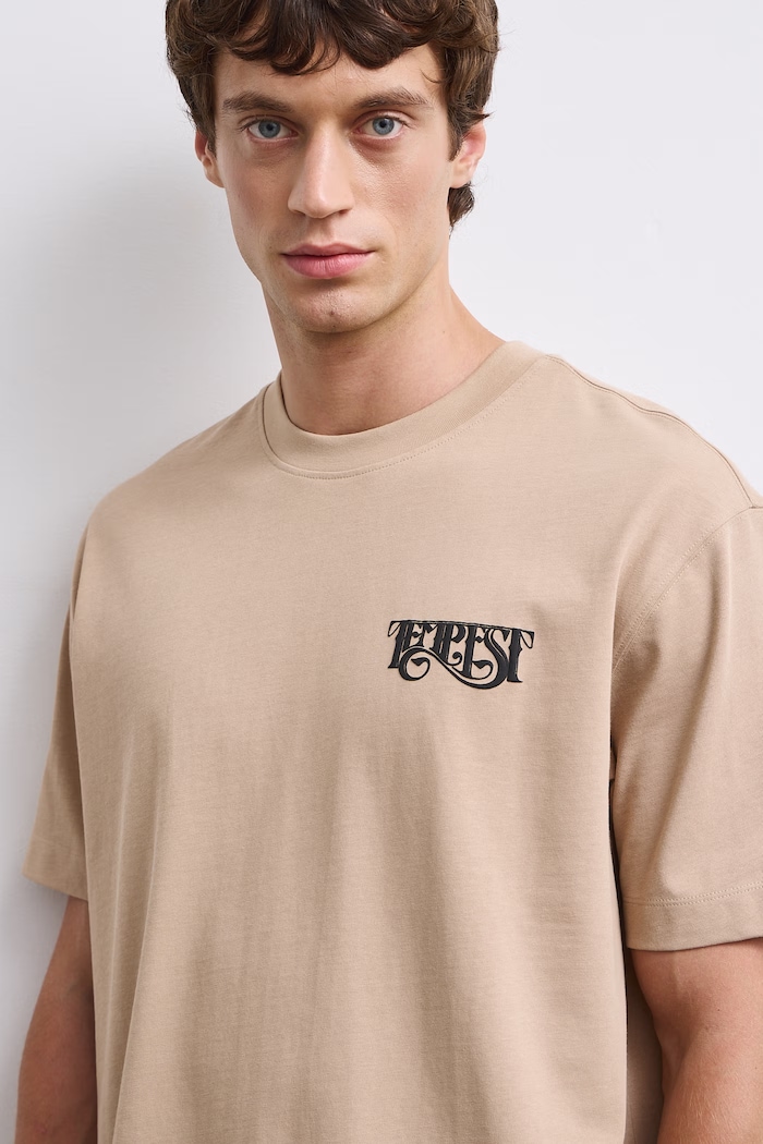 T-shirt męski bawełniany Medicine beżowy RW26-TSM605