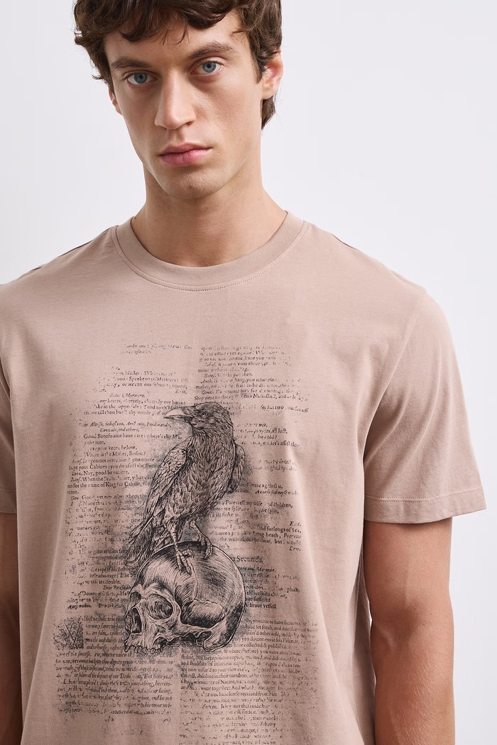 T-shirt męski bawełniany Medicine beżowy RW26-TSM607