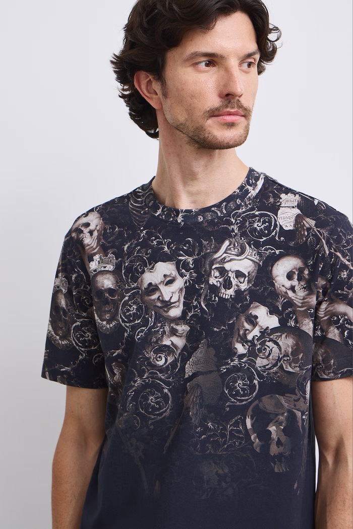 T-shirt męski bawełniany z elastanem Medicine czarny RW26-TSM610