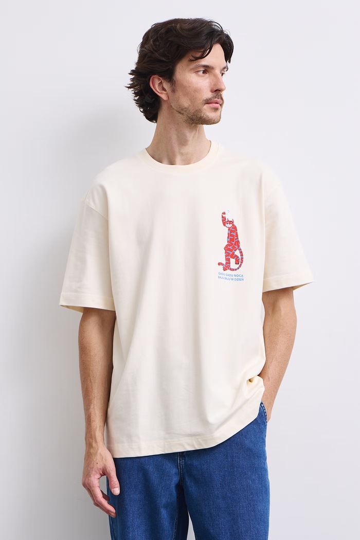 T-shirt męski bawełniany Medicine RW26-TSM652 beżowy