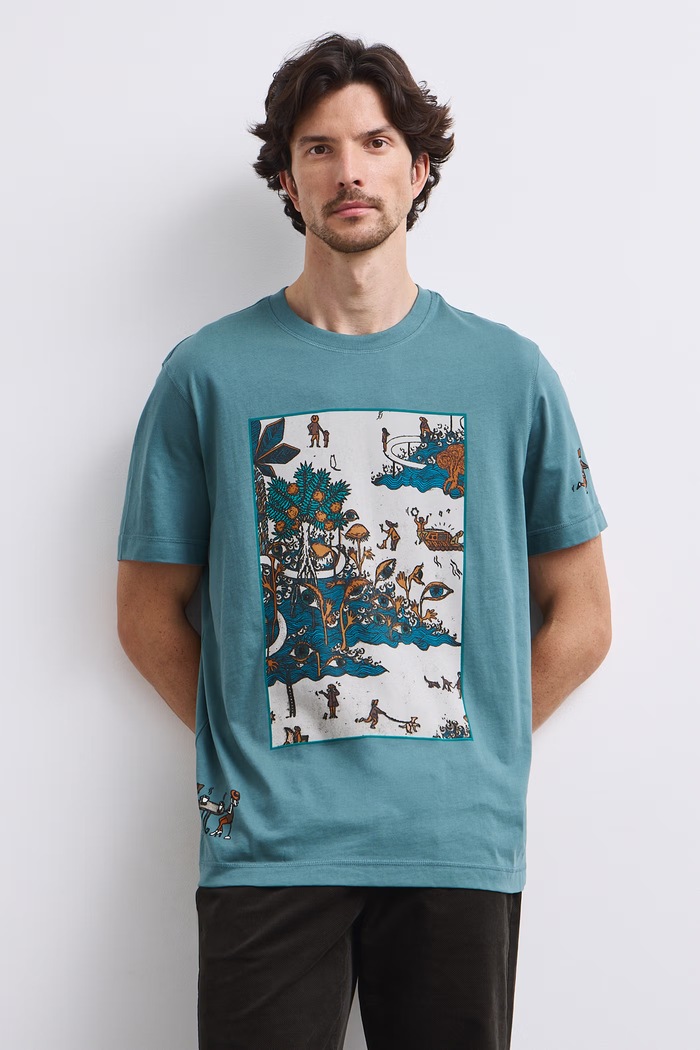 Odzież Medicine T-shirt męski bawełniany RW26-TSM659 turkusowy