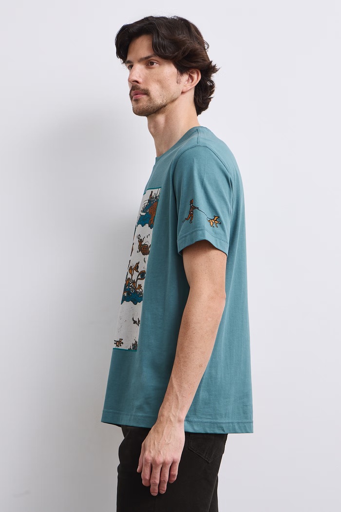 T-shirt męski bawełniany Medicine turkusowy RW26-TSM659