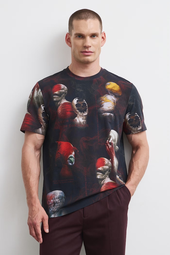 T-shirt męski z kolekcji Wiesław Wałkuski x Medicine RW26-TSM750 czarny RW26