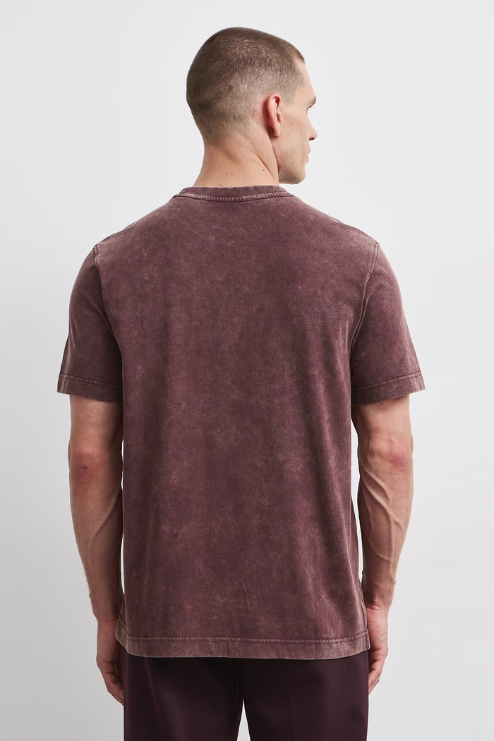 Odzież T-shirt męski bawełniany z kolekcji Wiesław Wałkuski x Medicine RW26-TSM752 bordowy