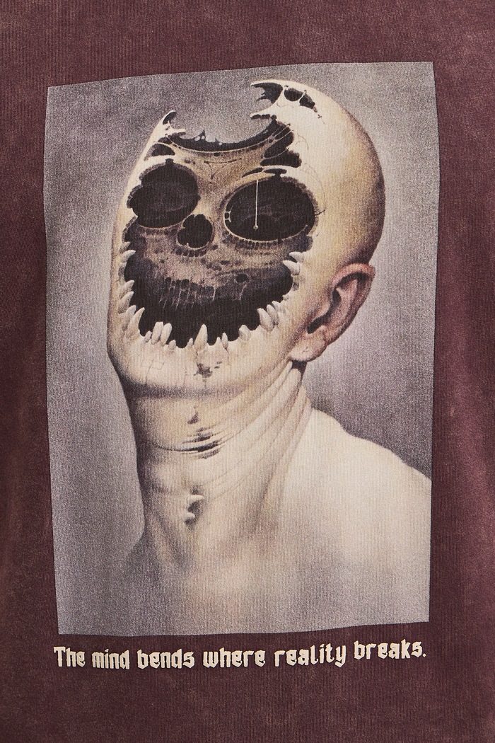 T-shirt męski bawełniany z kolekcji Wiesław Wałkuski x Medicine RW26-TSM752 bordowy