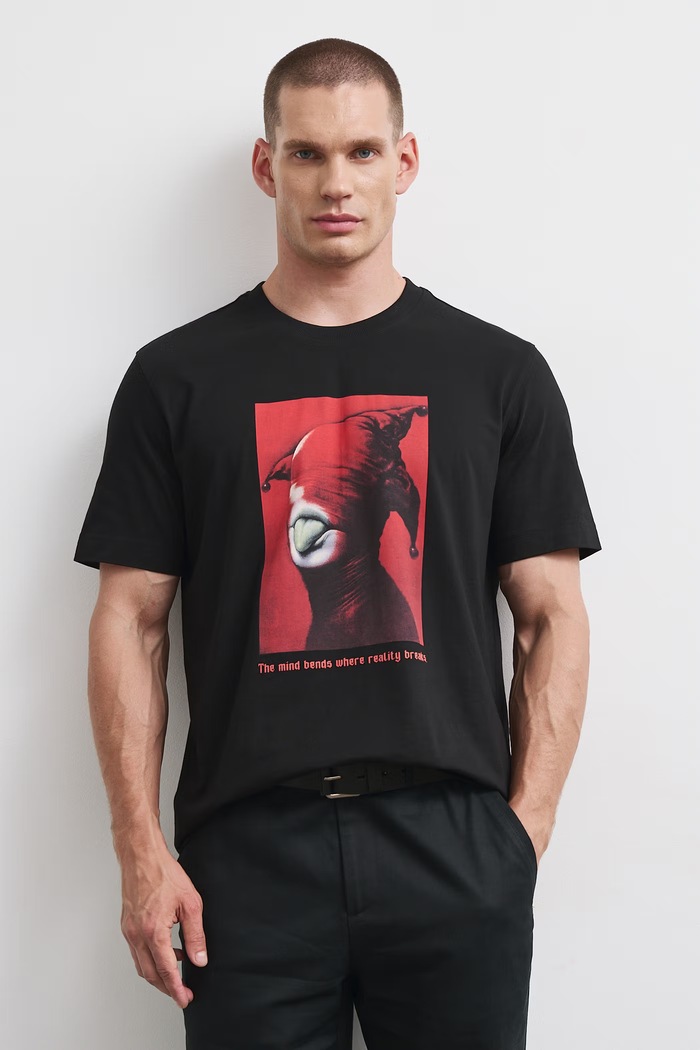 T-shirt męski bawełniany z kolekcji Wiesław Wałkuski x Medicine RW26-TSM752 czarny RW26