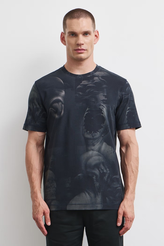 T-shirt męski z kolekcji Wiesław Wałkuski x Medicine RW26-TSM756 czarny RW26