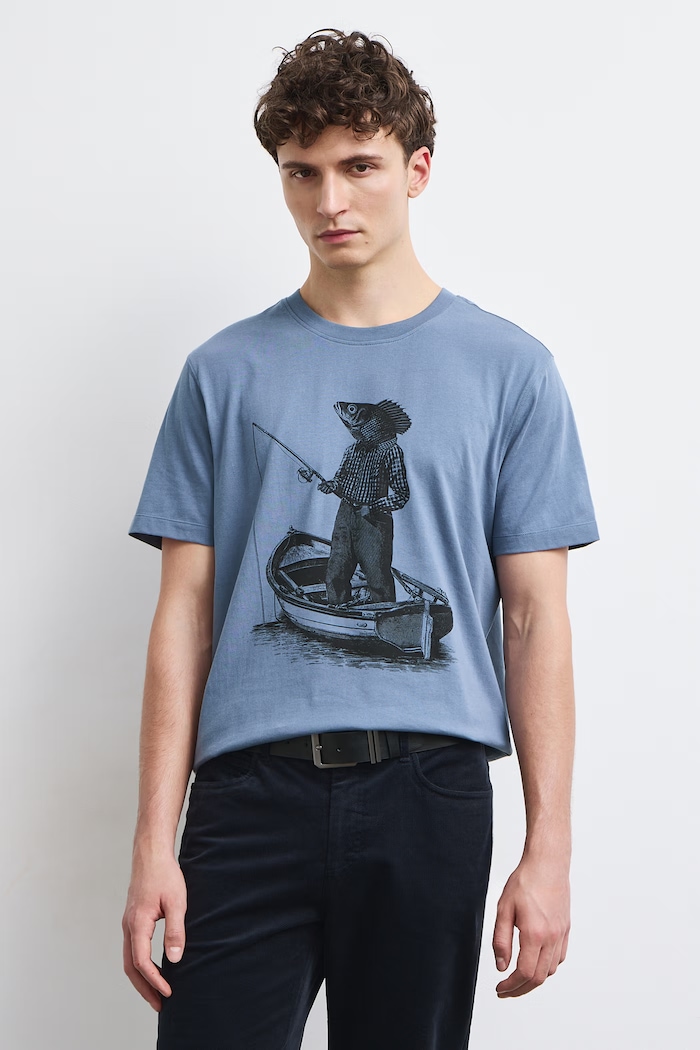 Medicine T-shirt męski bawełniany niebieski RW26-TSM802