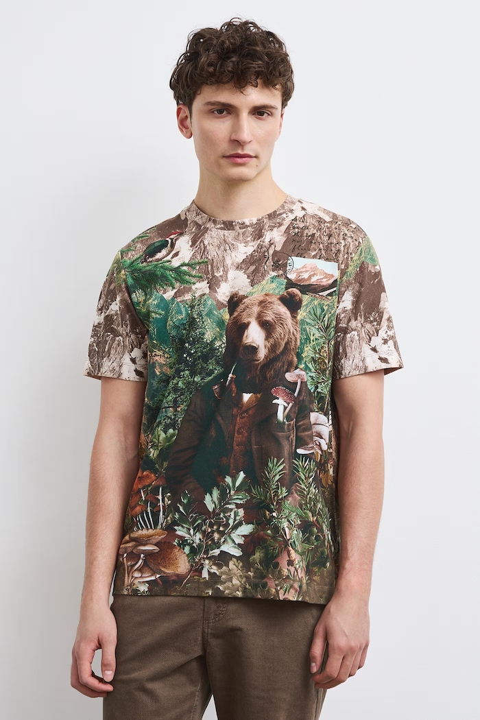 Medicine T-shirt męski bawełniany z elastanem multicolor RW26-TSM807