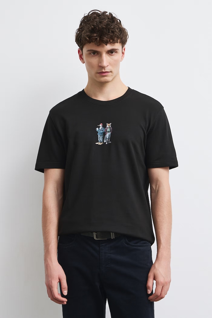 Medicine T-shirt męski bawełniany czarny RW26-TSM809