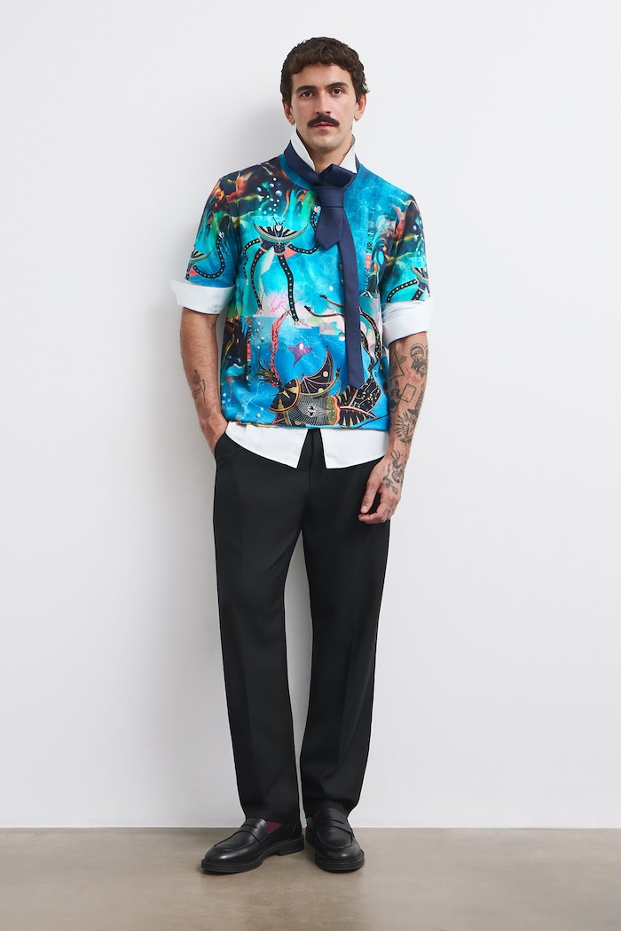 Medicine T-shirt męski bawełniany z elastanem multicolor RW26-TSM858