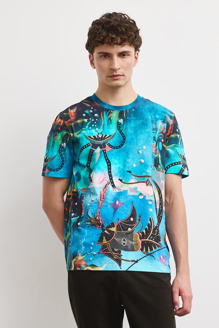 Medicine T-shirt męski bawełniany z elastanem RW26-TSM858 multicolor RW26