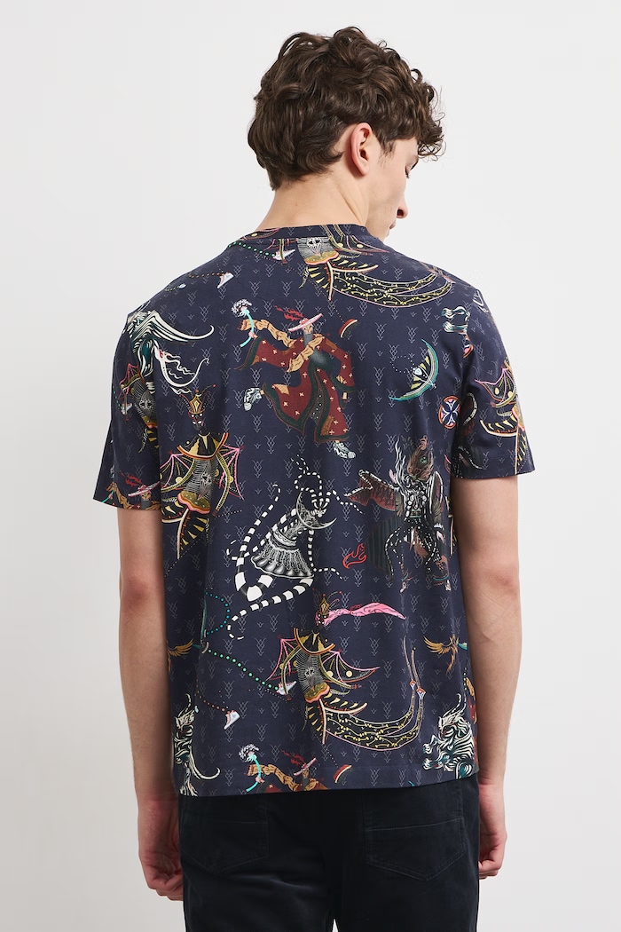 T-shirt męski bawełniany z elastanem Medicine RW26-TSM861 fioletowy