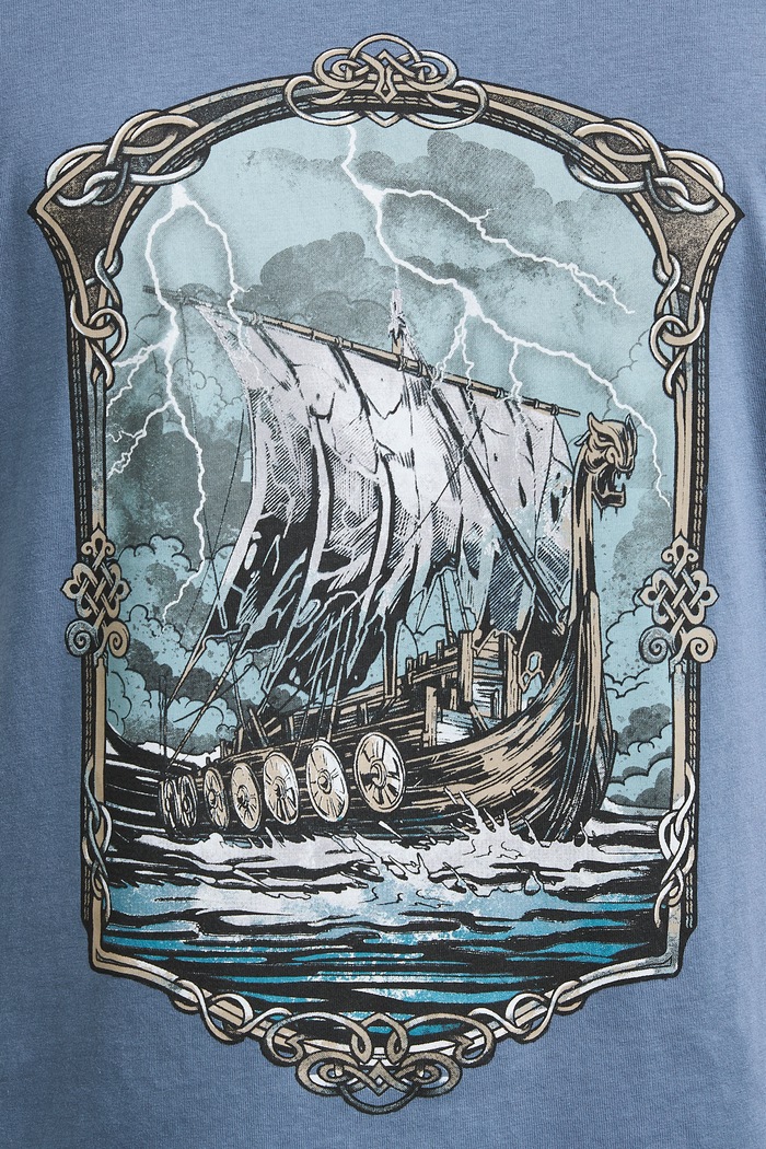 T-shirt męski bawełniany Medicine RW26-TSM902 niebieski