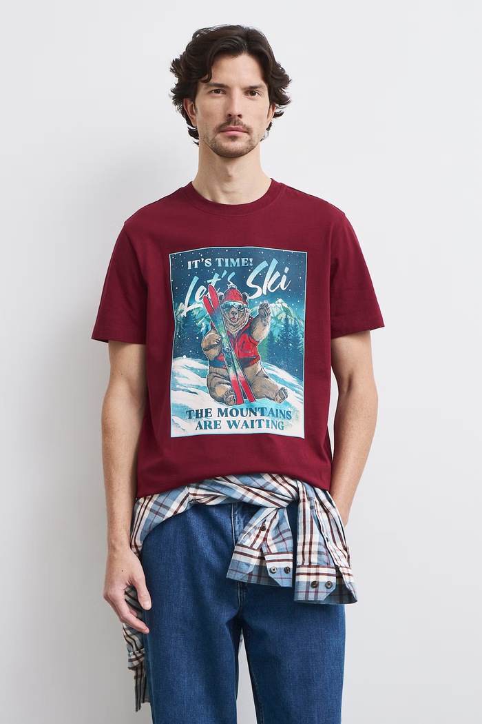 Medicine T-shirt męski bawełniany bordowy RW26-TSMA31