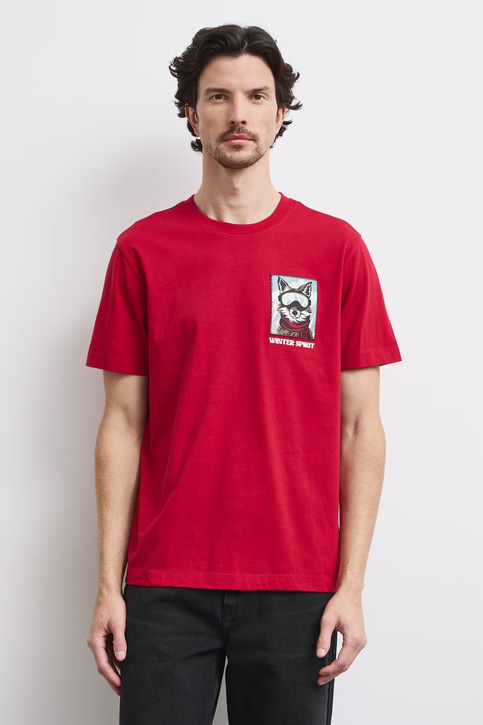 T-shirt męski bawełniany Medicine RW26-TSMA33 czerwony