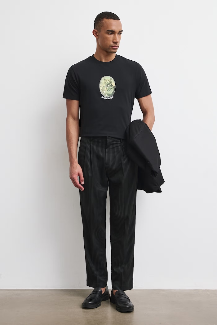 T-shirt męski bawełniany z elastanem Medicine czarny RW26-TSMA36