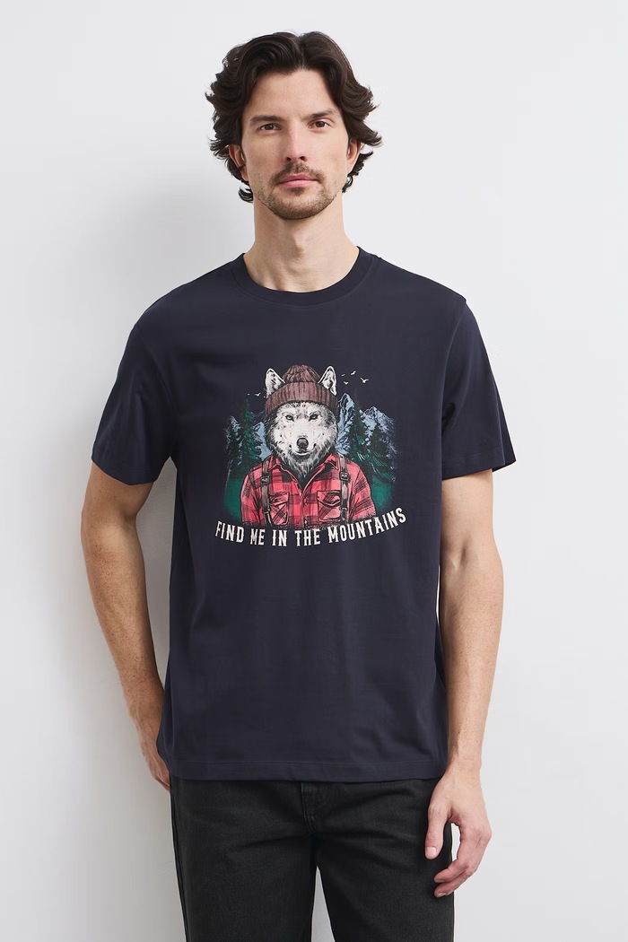 Medicine T-shirt męski bawełniany RW26-TSMA38 granatowy RW26