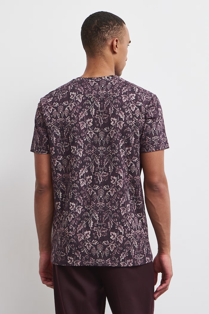 T-shirt męski bawełniany z elastanem Medicine RW26-TSMA42 bordowy