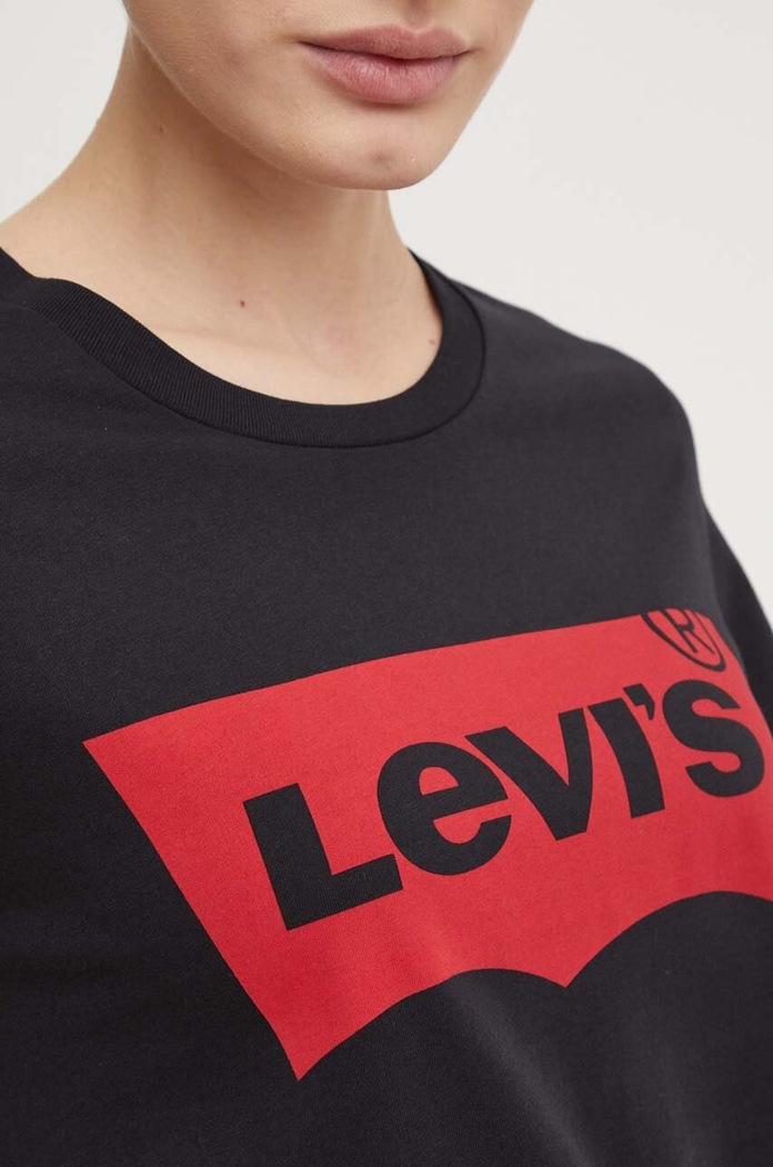 Βαμβακερό μπλουζάκι Levi's 17369.0201 μαύρο