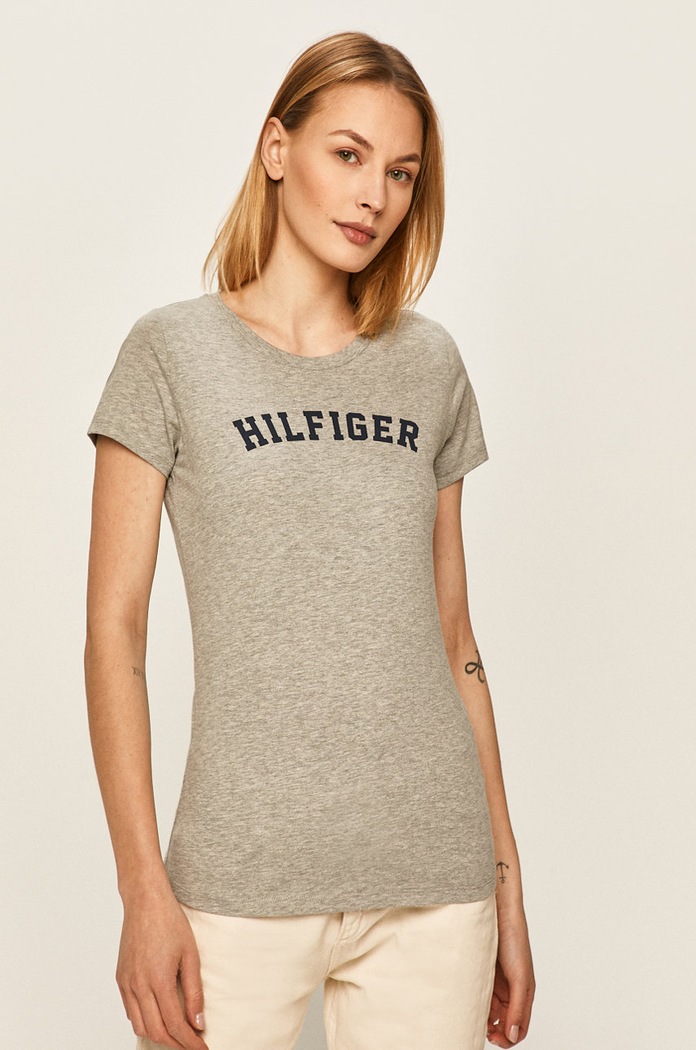 Tommy Hilfiger - Top bavlna sivá UW0UW00091
