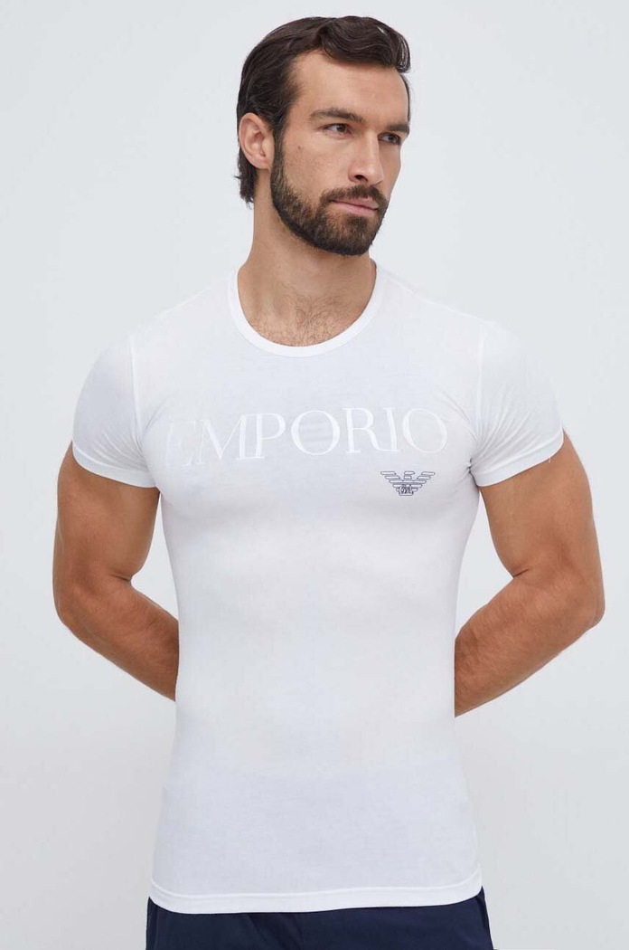 Emporio Armani Underwear - Тениска вталена бял 111035