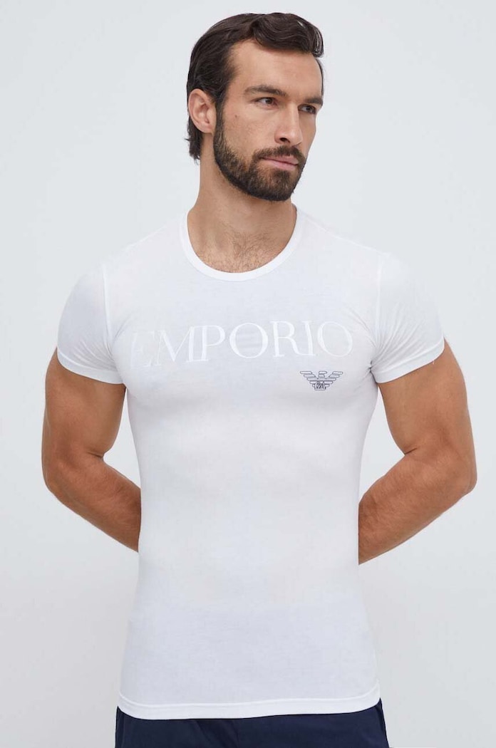 Emporio Armani Underwear - Тениска вталена бял 111035
