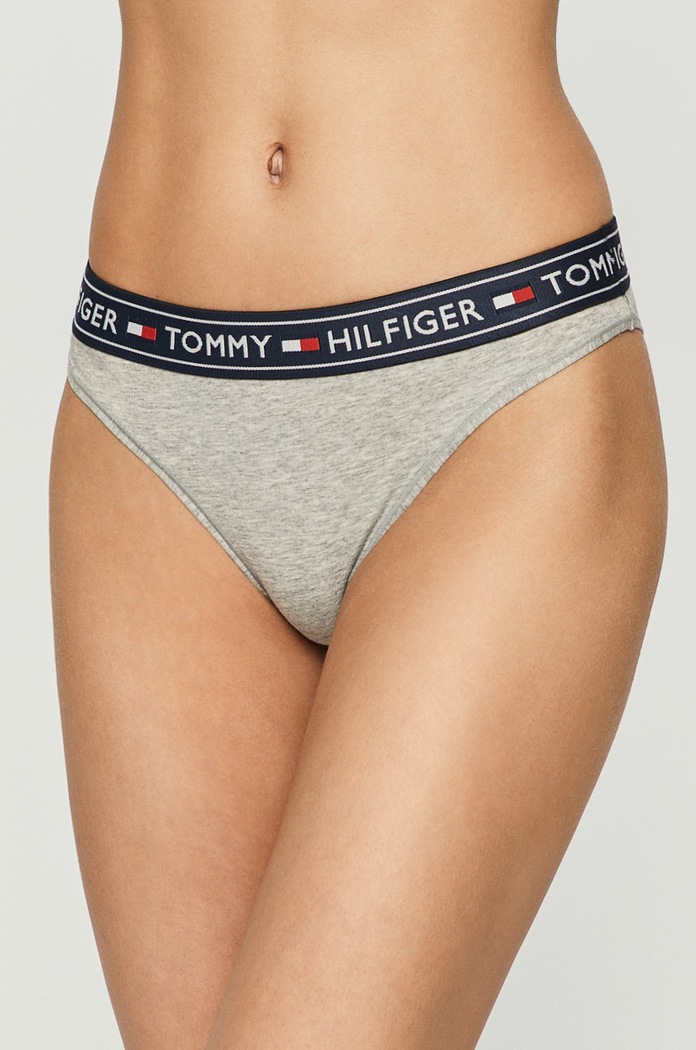 Tommy Hilfiger - Brazilian στρινγκ πλεκτό ύφασμα γκρί UW0UW00723