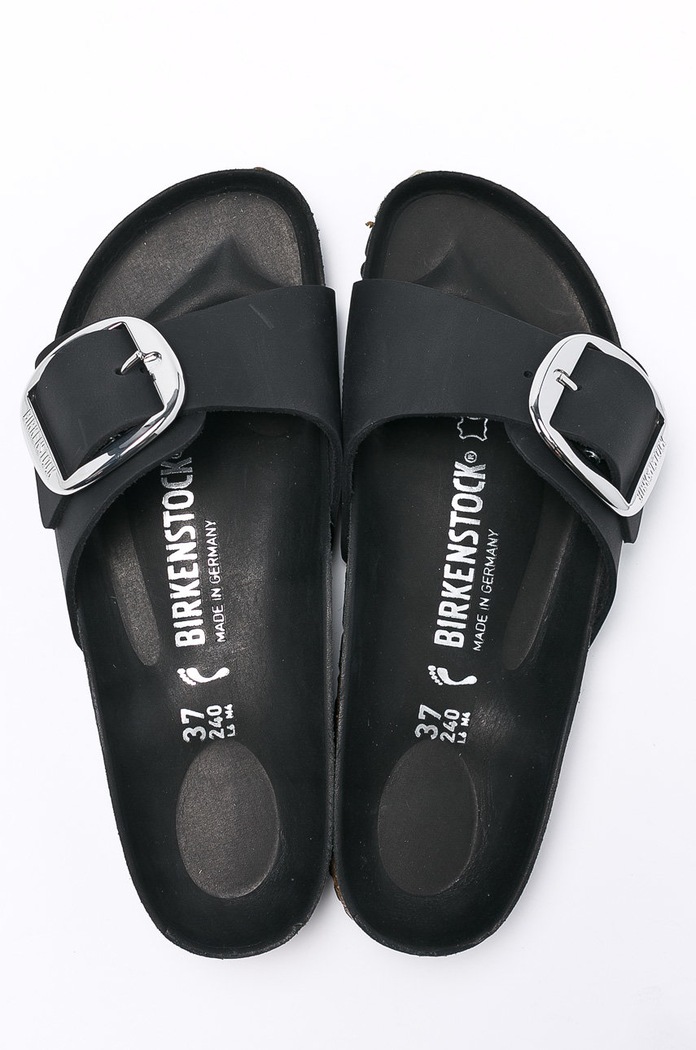 Birkenstock papuci din nubuc Madrid Big Buckle 1006523 negru