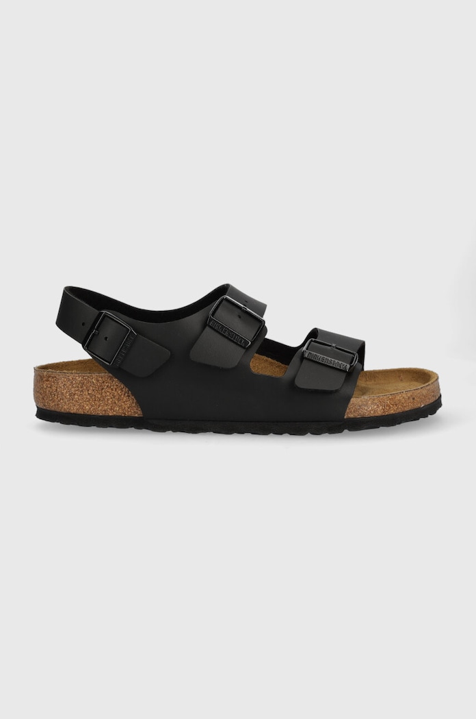 Σανδάλια Birkenstock Milano απομίμηση λείου δέρματος μαύρο 34791.M