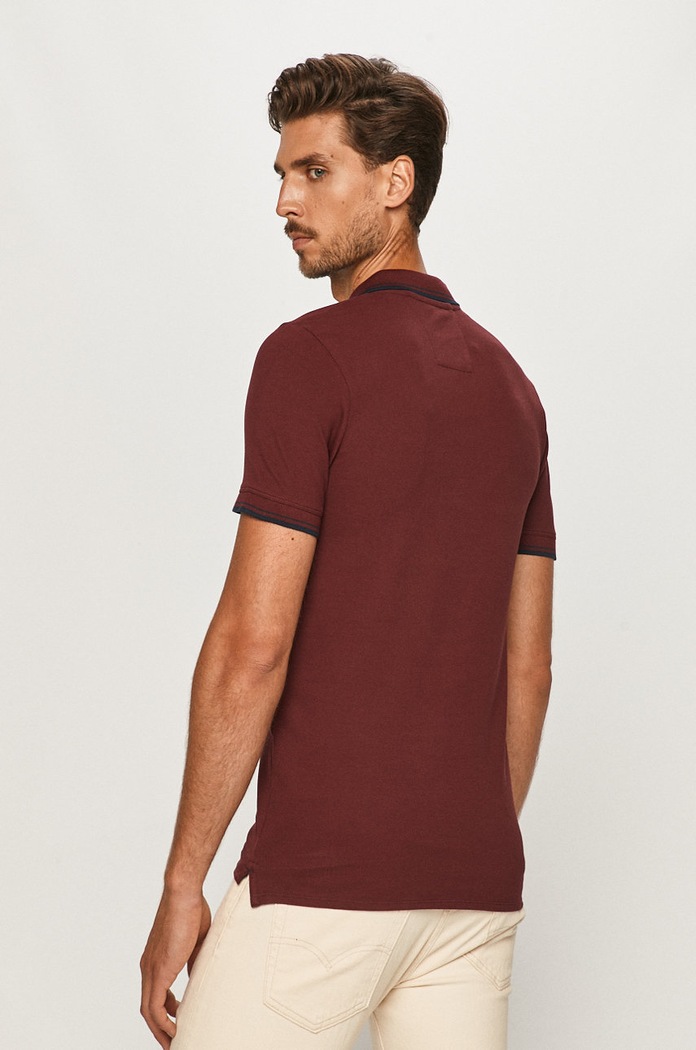Odzież Selected Homme Polo 16062542 bordowy