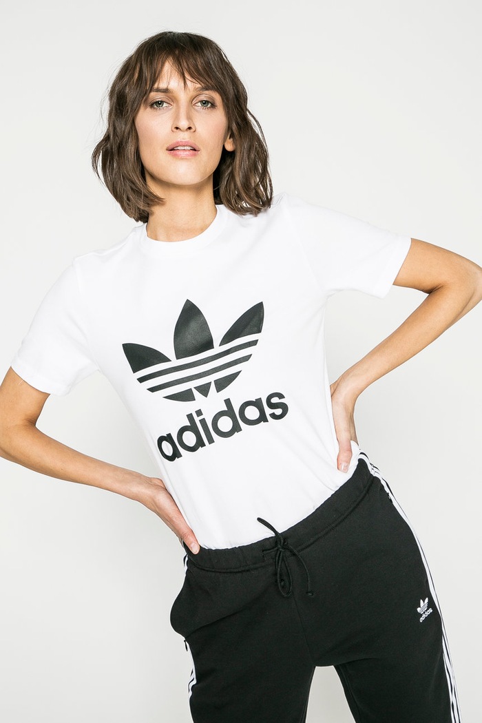 adidas Originals - Топ CV9889 еластичен бял CV9889