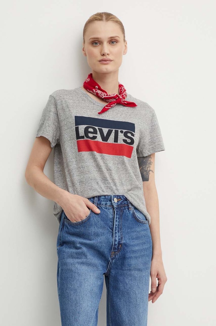 Levi's - Top bavlna sivá 17369.0303
