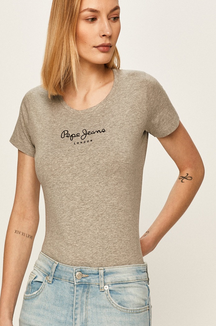 Pepe Jeans – Top στάμπα γκρί PL502711